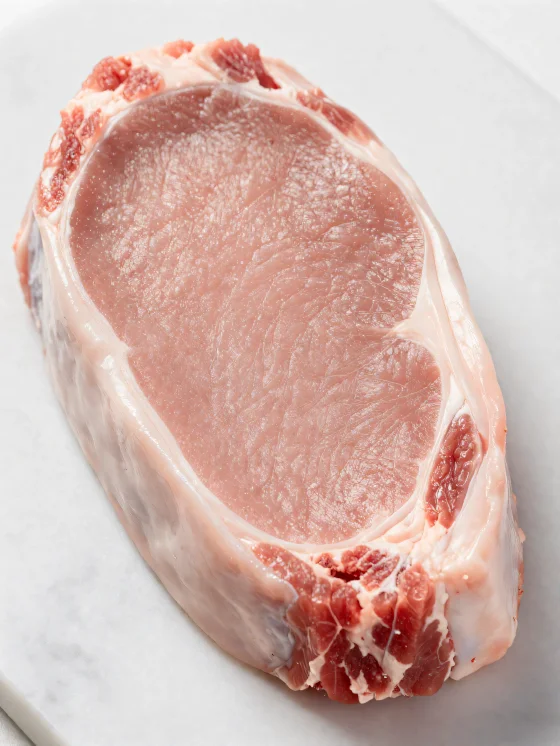 Ahşap kesme tahtasında baharatlarla taze dana eti parçaları