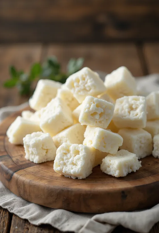 Beyaz seramik kasede taze ve pütürlü tatlı lor peyniri