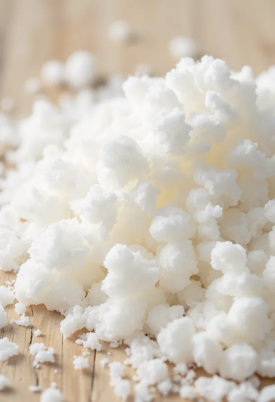 Kasede kristalize beyaz eritritol tatlandırıcı ve tahta kaşık