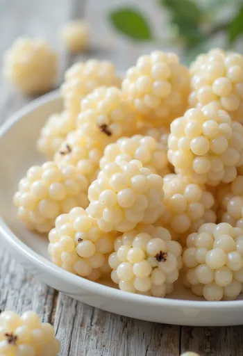 Taze beyaz dut (Morus alba) meyveleri, bütün ve kesilmiş halde temiz zeminde