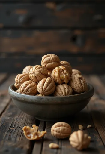 Beyaz zemin üzerinde doğal formunda ceviz içi parçaları