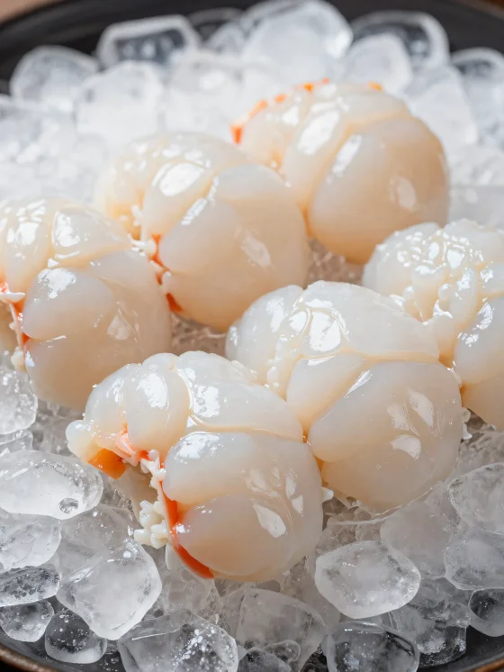 Rustik ahşap kesme tahtasında limon ve baharatlarla taze istakoz