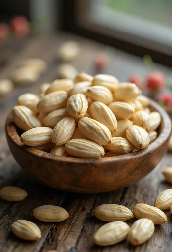 Doğal rengi ve dokusuyla kurutulmuş Gözyaşı Otu (Çin Arpası) taneleri