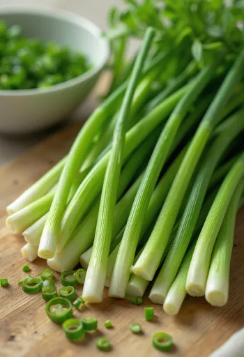 Mutfak yüzeyinde kurutulmuş frenk soğanı (snidling) pulları ve tozu