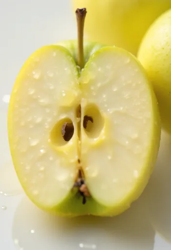 Kesme tahtası üzerinde taze ve dilimlenmiş Golden Delicious elmaları