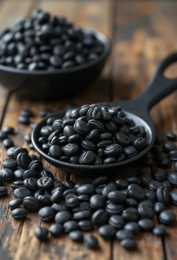 Pürüzsüz yüzeyli, kavrulmamış siyah kabuklu ay çekirdekleri