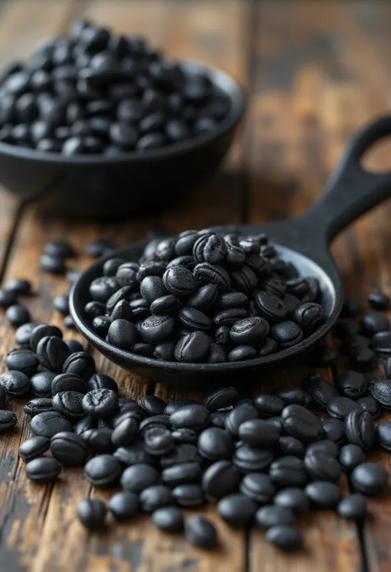 Pürüzsüz yüzeyli, kavrulmamış siyah kabuklu ay çekirdekleri