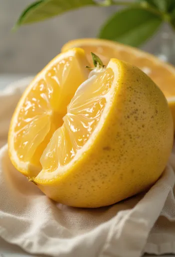 Canlı sarı ve pembe tonlarında, sulu ve taze Pomelo meyvesi dilimi