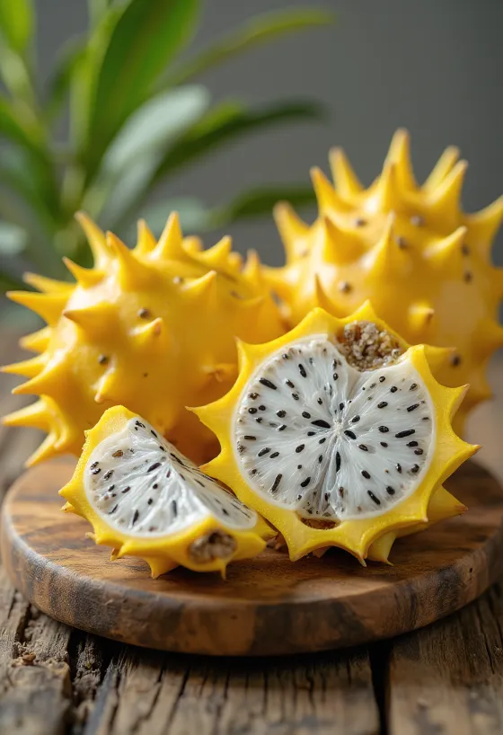 Parlak sarı kabuklu ve beyaz etli Sarı Ejder Meyvesi (Pitaya)