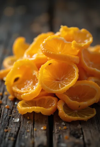 Kasede şeritler halinde kesilmiş taze portakal kabuğu, yanında rende ve bal