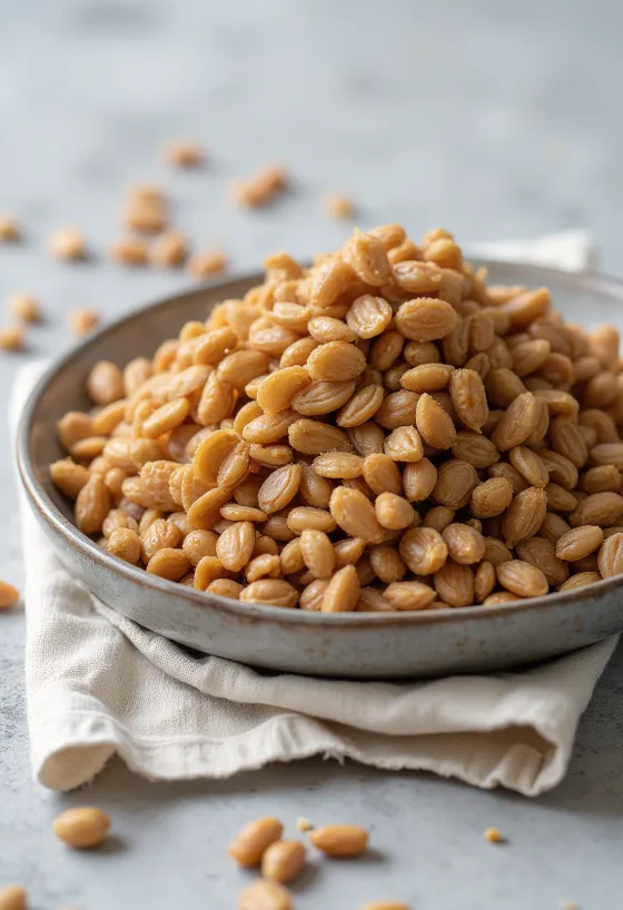Doğal rengi ve dokusuyla kavrulmuş karabuğday (greçka) taneleri