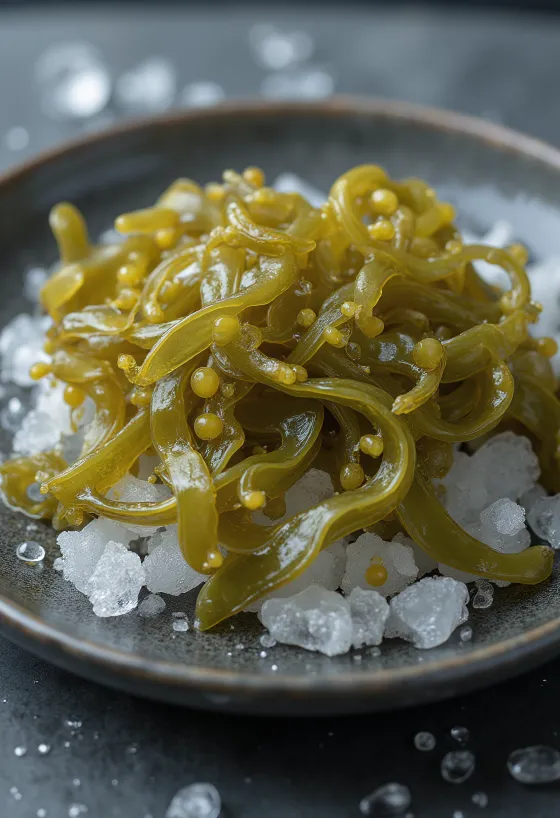 Doğal dokulu ve hava kesecikli kurutulmuş Kabarcıklı Alg (Bladderwrack)