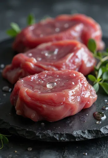 Ahşap kesme tahtasında baharatlanmış yaban ördeği filetosu