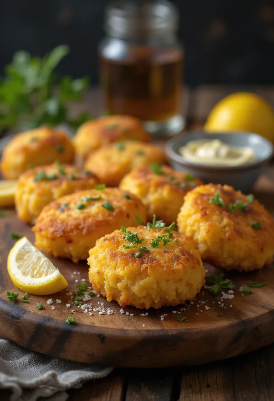 Nohutlu Bolinho de bacalhau, çıtır balık topları servis edilmiş