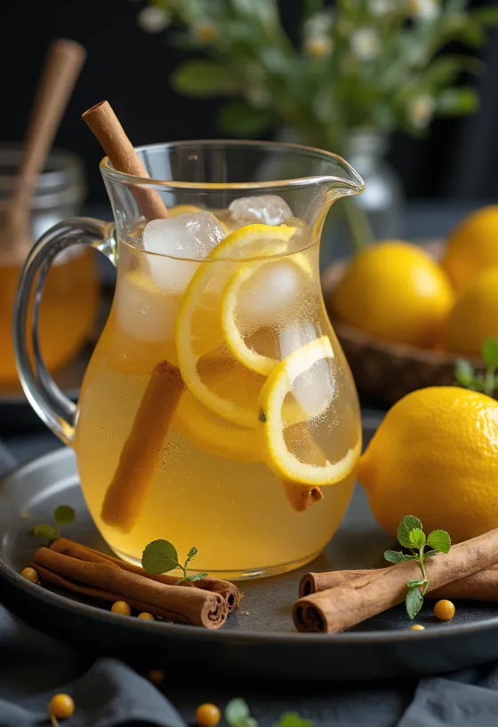 Ballı limonlu cider servis edilmiş