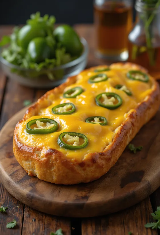 Taze pişmiş jalapeno cheddar ekmeği