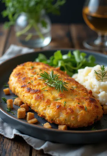 Pozharsky cutlet, patates püresi ile servis edilen tereyağlı ve galeta unlu Rus tavuk köftesi