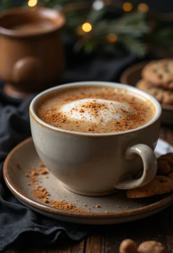 Zencefilli kurabiye latte taze servis edilmiş