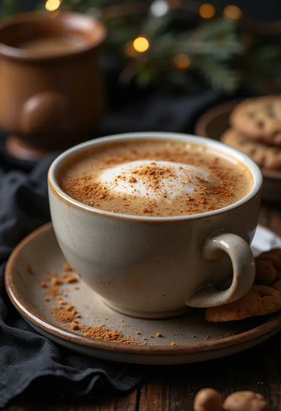 Zencefilli kurabiye latte taze servis edilmiş