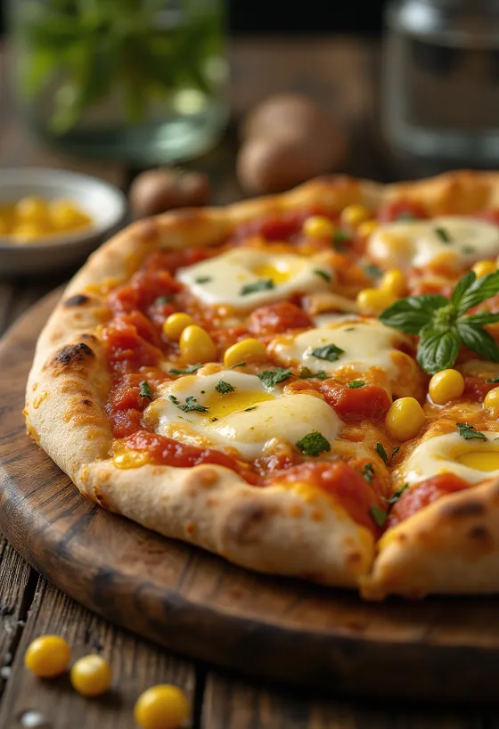 Mısır ve peynirli Pizza al Mais