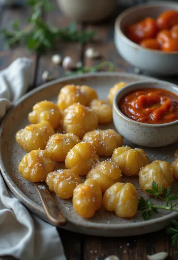 Fırınlanmış biber soslu papas arrugadas tabağı