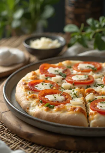 Fesleğen ve parmesanlı Pizza al Mascarpone