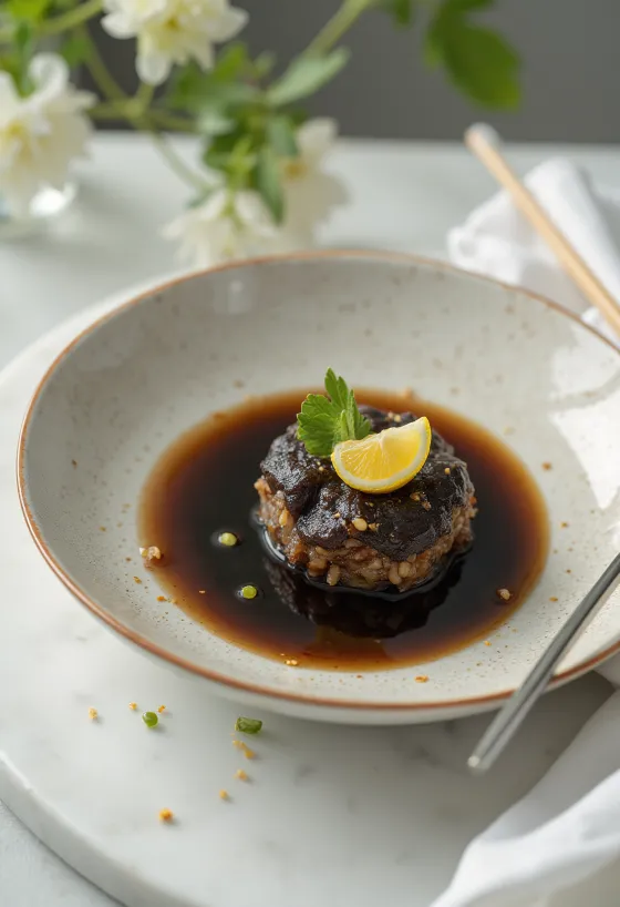 Sashimi ile servis edilmiş Ponzu sosu