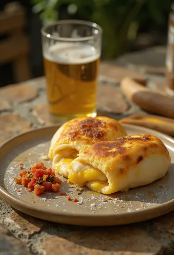 Taze pişmiş lecsó'lu calzone