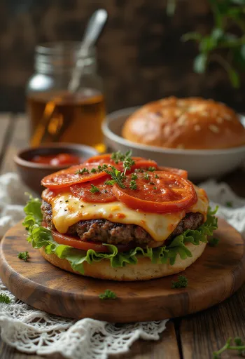 Pizza burger sunumu