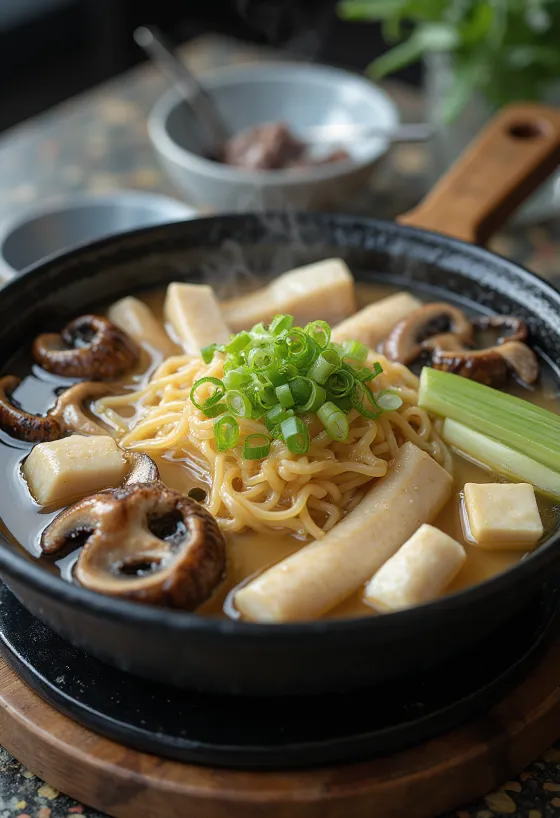 Shirataki Erişteli Kiritanpo Nabe, sebze ve erişteli zengin Japon çorbası
