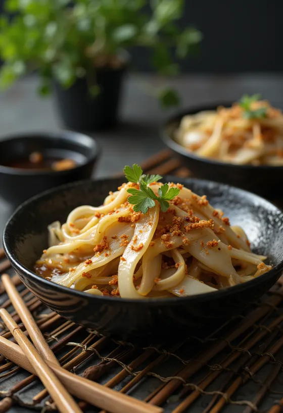 Gobo-zuke, susamla servis edilen sotelenmiş Japon dulavrat otu kökü