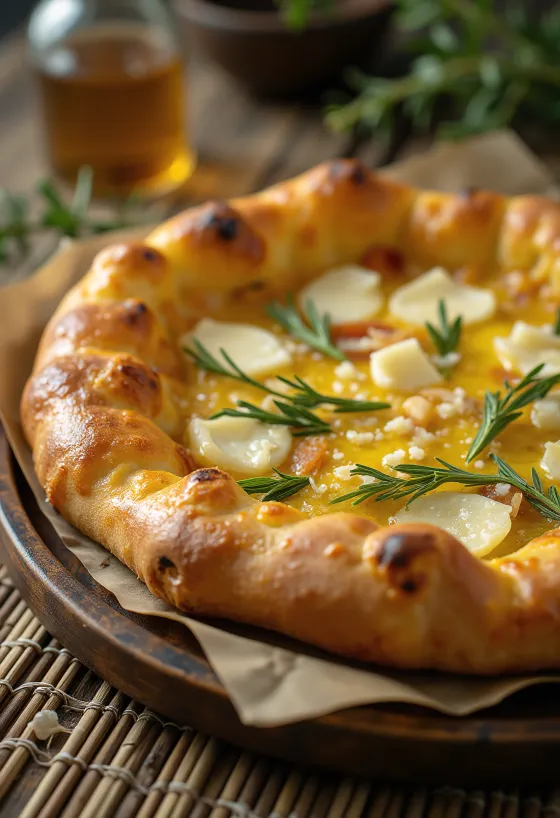 Biberiye ve parmesanlı Pizza al Rosmarino