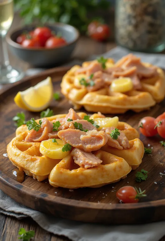 Servis edilmiş Ton Balıklı Waffle