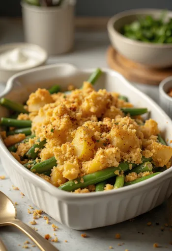 Patatesli vegan fırında taze fasulye