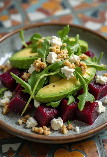 Rokalı taze pancarlı avokado salatası