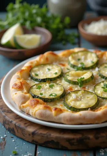 Kabak ve peynirli Pizza al Zucchini