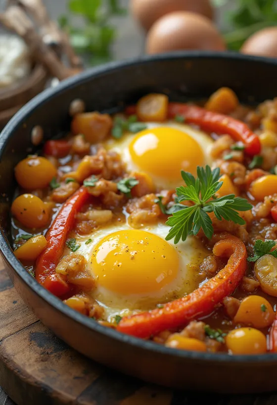Taze baharatlarla süslenmiş renkli fırın sebzeli ratatuy