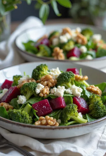 Cevizli sos ile pancarlı brokoli salatası