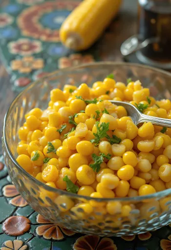Kıtır sebzeler ve kremalı soslu taze mısır salatası