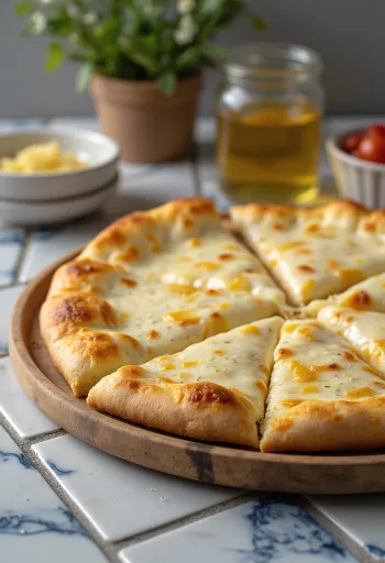 Kremalı peynirli ve fesleğenli Pizza alla Crema