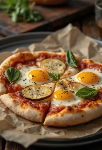Patlıcan ve mozzarella ile Pizza alla Melanzana