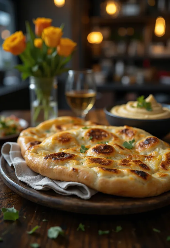 Taze pişmiş Laffa Orta Doğu yassı ekmeği