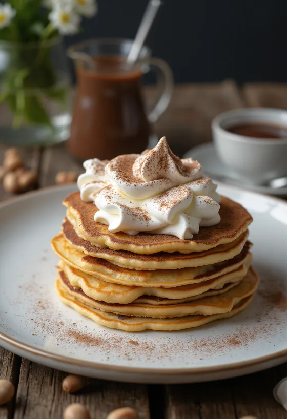 Nutella ve krema ile servis edilmiş krep pasta