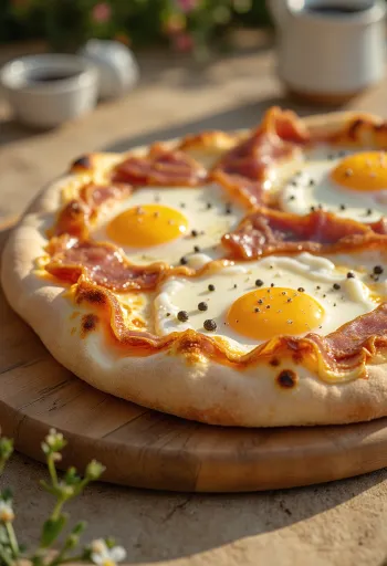 Pastırma ve yumurtalı Pizza alla Pancetta e Uova