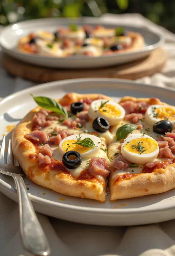 Servis edilmiş Pizza Tunisienne