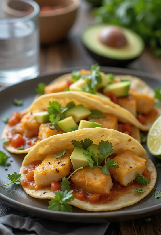 Servis edilmiş Tacos de Cazón