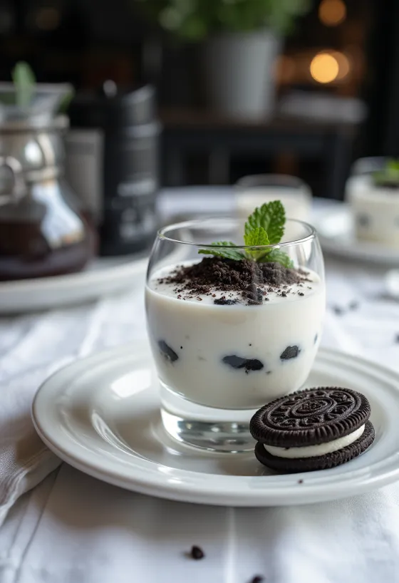 Bardakta Oreo'lu Panna Cotta