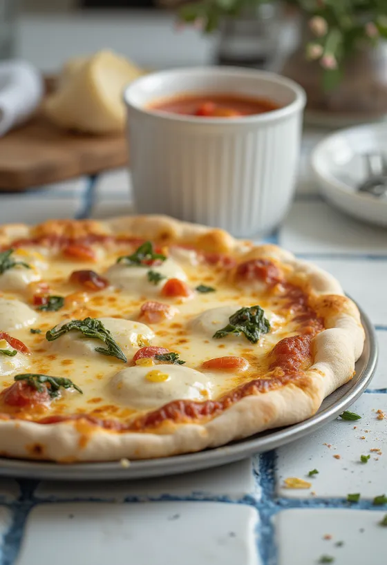 Ricotta ve peynirli Pizza alla Ricotta
