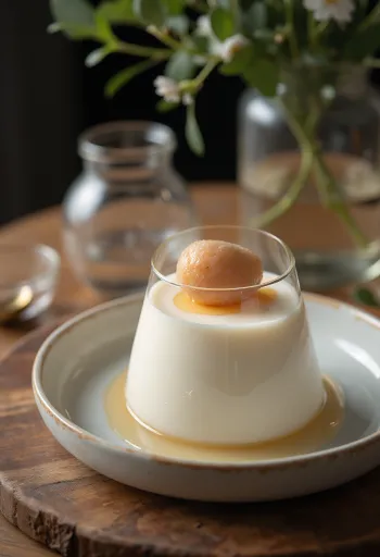 Servis edilmiş liçili panna cotta