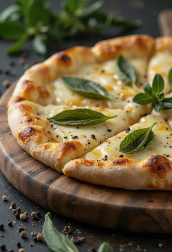 Adaçayı ve peynirli Pizza alla Salvia